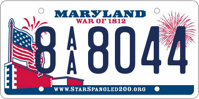 MD license plate 8AA8044