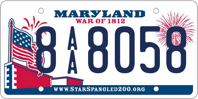 MD license plate 8AA8058