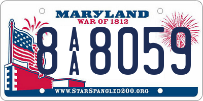 MD license plate 8AA8059