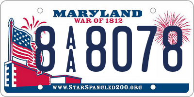 MD license plate 8AA8078