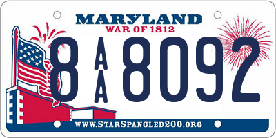 MD license plate 8AA8092
