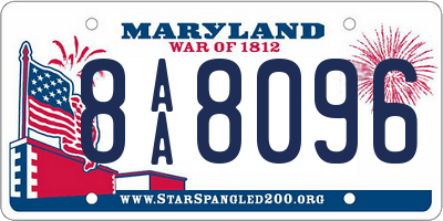 MD license plate 8AA8096
