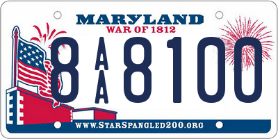 MD license plate 8AA8100