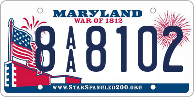 MD license plate 8AA8102