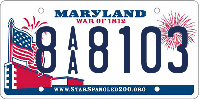 MD license plate 8AA8103