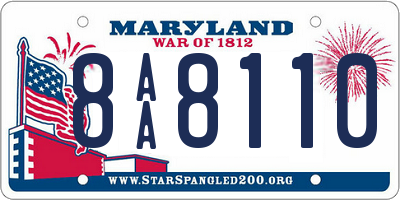 MD license plate 8AA8110