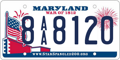 MD license plate 8AA8120
