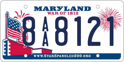 MD license plate 8AA8121