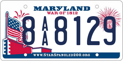 MD license plate 8AA8129