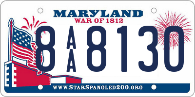 MD license plate 8AA8130