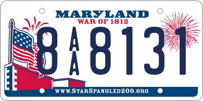 MD license plate 8AA8131