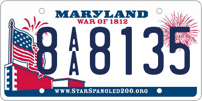 MD license plate 8AA8135