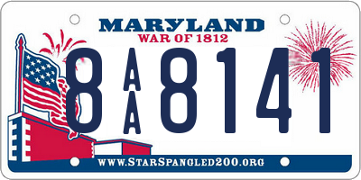 MD license plate 8AA8141