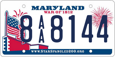 MD license plate 8AA8144