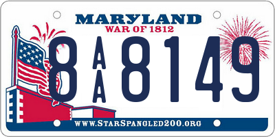 MD license plate 8AA8149