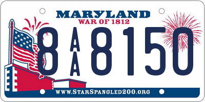 MD license plate 8AA8150