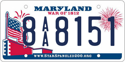 MD license plate 8AA8151