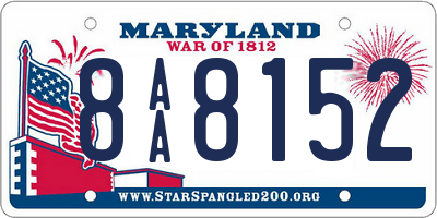 MD license plate 8AA8152