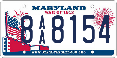 MD license plate 8AA8154