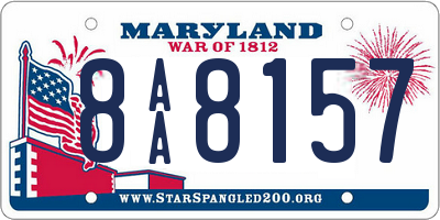 MD license plate 8AA8157