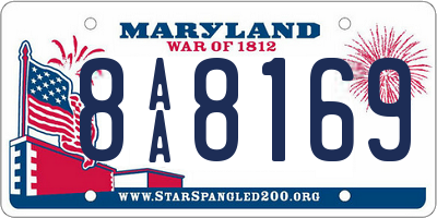 MD license plate 8AA8169