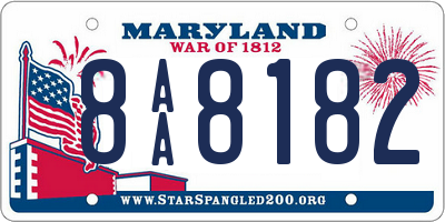 MD license plate 8AA8182