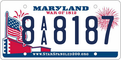 MD license plate 8AA8187