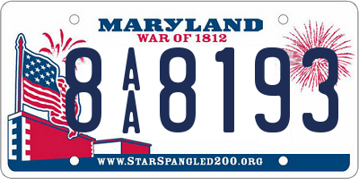 MD license plate 8AA8193