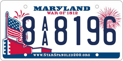 MD license plate 8AA8196