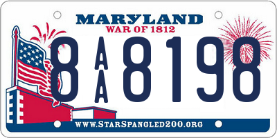 MD license plate 8AA8198