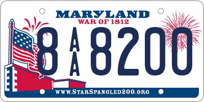 MD license plate 8AA8200