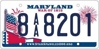 MD license plate 8AA8201