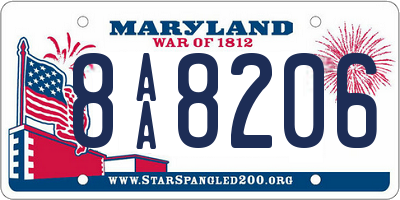 MD license plate 8AA8206