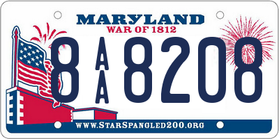 MD license plate 8AA8208