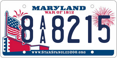 MD license plate 8AA8215