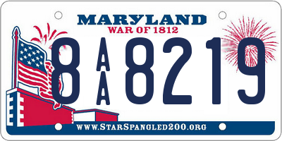 MD license plate 8AA8219