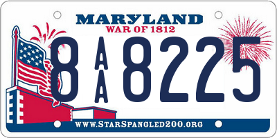 MD license plate 8AA8225