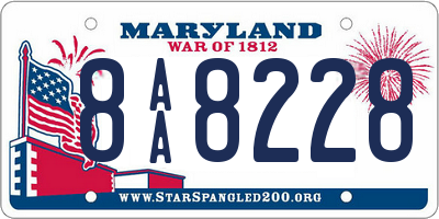 MD license plate 8AA8228