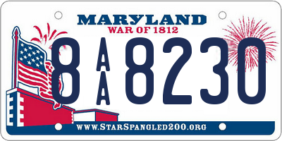 MD license plate 8AA8230