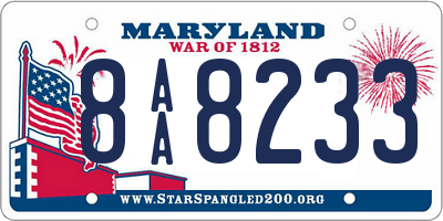 MD license plate 8AA8233