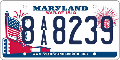 MD license plate 8AA8239