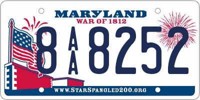 MD license plate 8AA8252