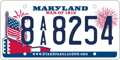 MD license plate 8AA8254