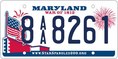 MD license plate 8AA8261