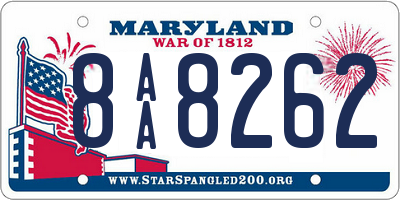 MD license plate 8AA8262