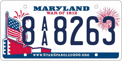 MD license plate 8AA8263