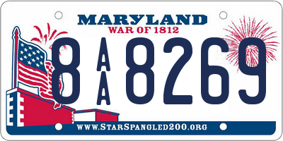 MD license plate 8AA8269