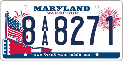 MD license plate 8AA8271