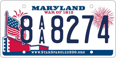 MD license plate 8AA8274