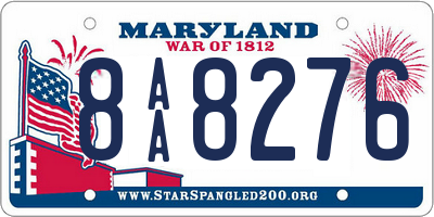 MD license plate 8AA8276